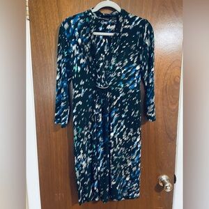 Beautiful Stylish Pretty Elegant Multicolor Patterned Long Sleeve Party Dress